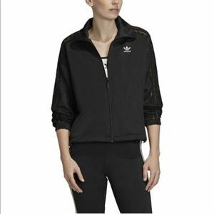 NWT Adidas Black Lace High Neck Track Top FM1734 XS